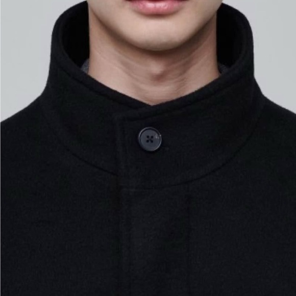 Men Cashmere Blend Oversized High Neck Coat Size Medium - Picture 3 of 4